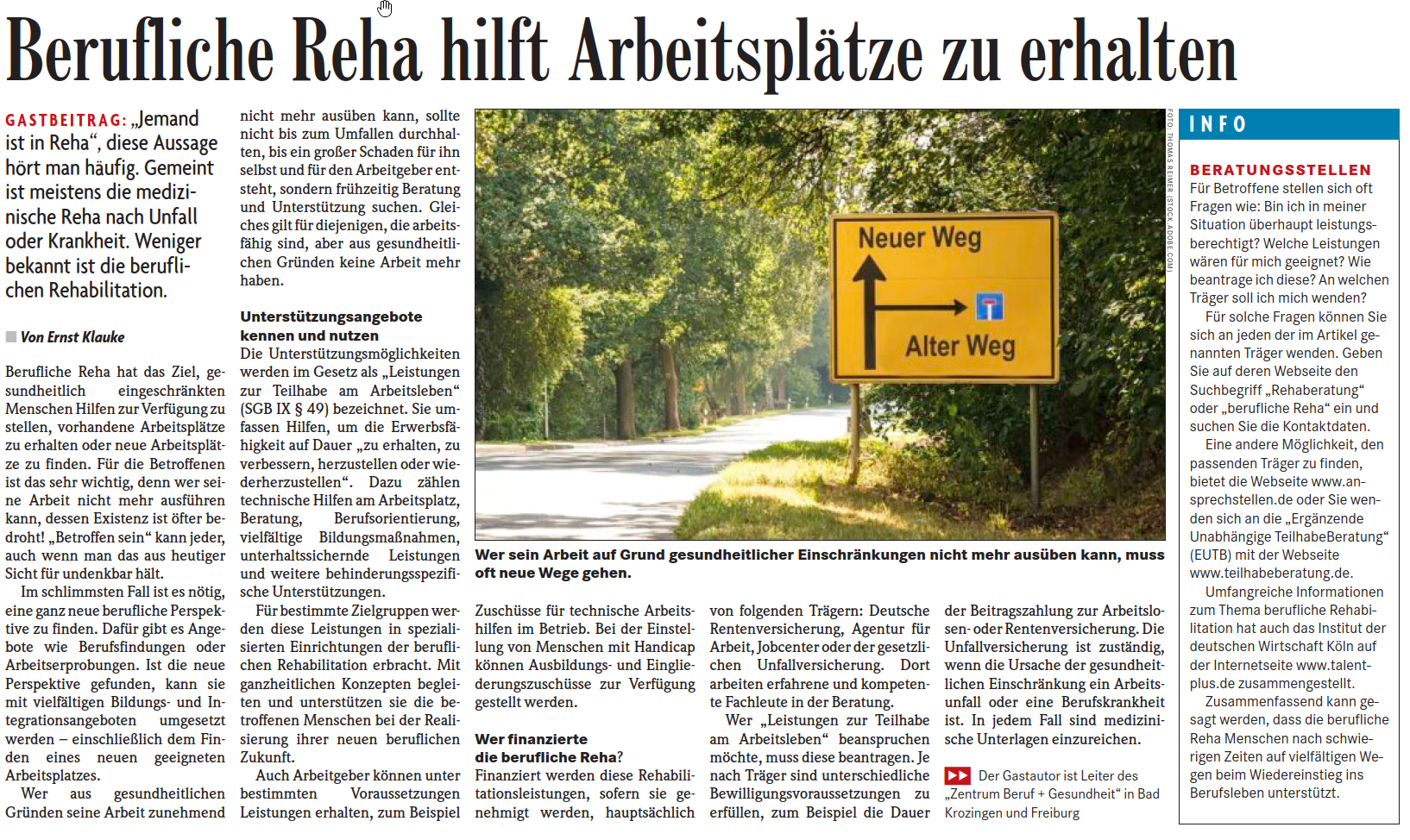 Berufliche Reha hilft Arbeitsplätze zu erhalten 